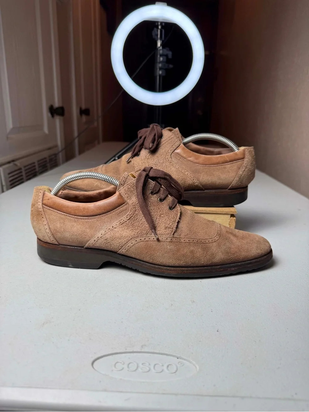 vintage Hermès brown suede dress shoes Sz 43 / US 10 damage see pic